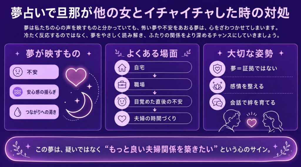 夢占いで旦那が他の女とイチャイチャした時の対処