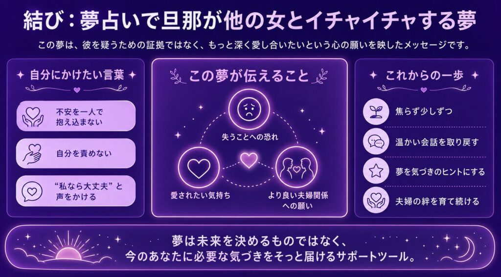 結び:夢占いで旦那が他の女とイチャイチャする夢