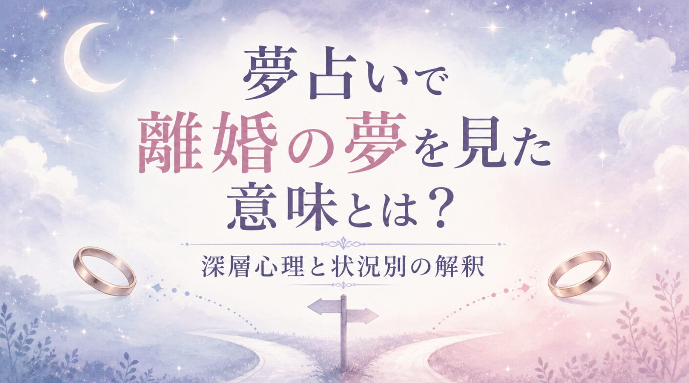 夢占いで離婚の夢を見た意味とは？深層心理と状況別の解釈