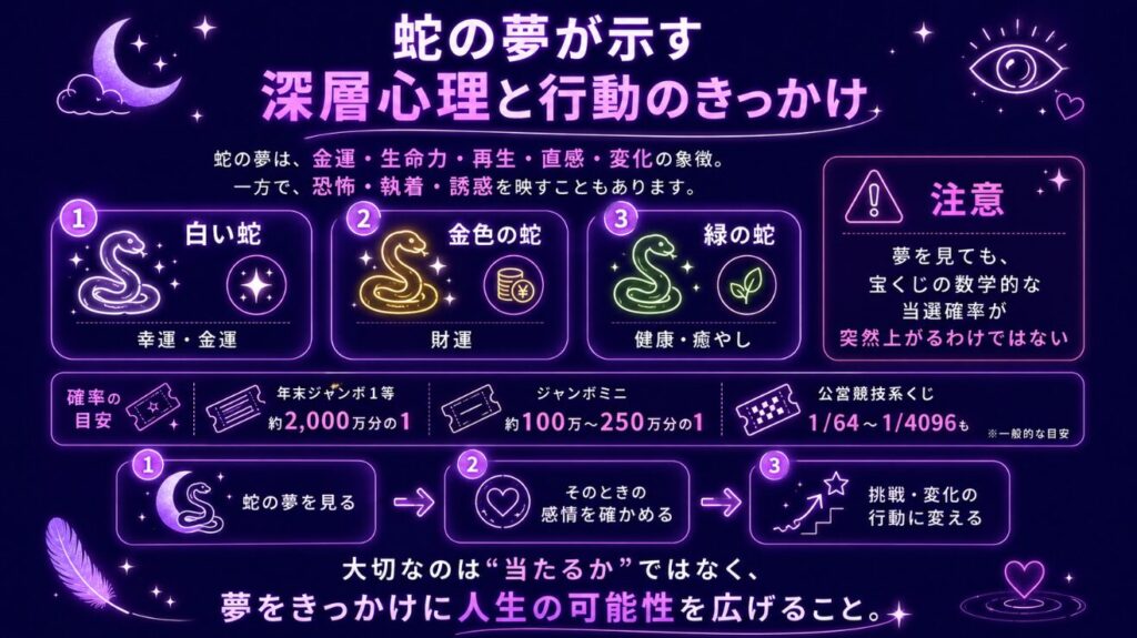 夢占いが当たる確率　蛇の夢が示す深層心理と行動のきっかけ