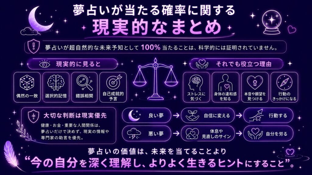 夢占いが当たる確率に関する現実的なまとめ