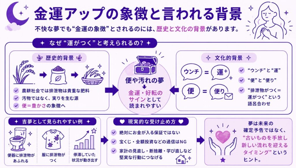 夢占いで汚いトイレで用を足せない夢 金運アップの象徴と言われる背景