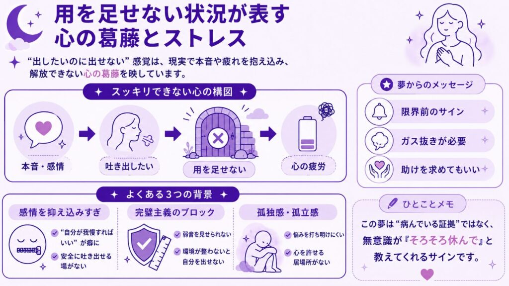 夢占いで汚いトイレで用を足せない夢 表す心の葛藤とストレス