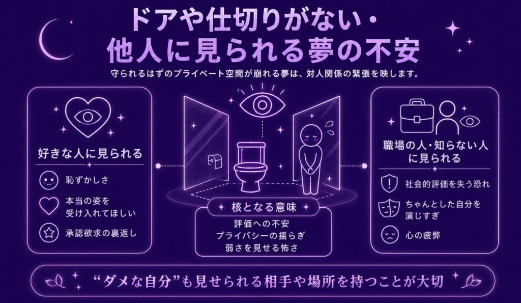 夢占いで汚いトイレで用を足せない夢 ドアや仕切りがない・他人に見られる夢の不安