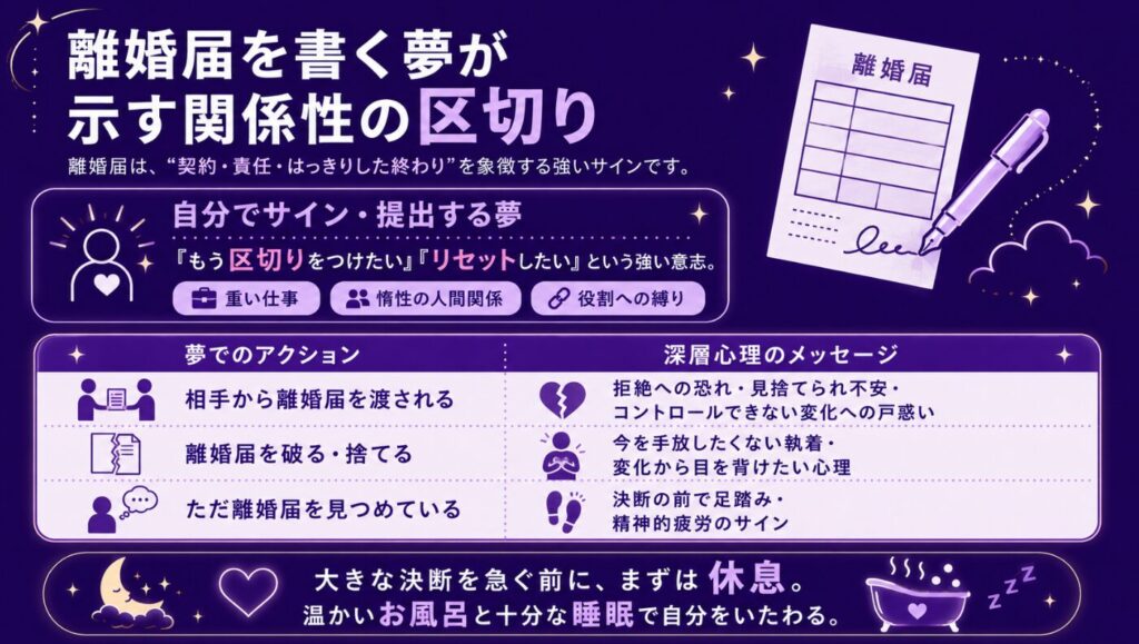 夢占い 離婚 離婚届を書く夢が示す関係性の区切り