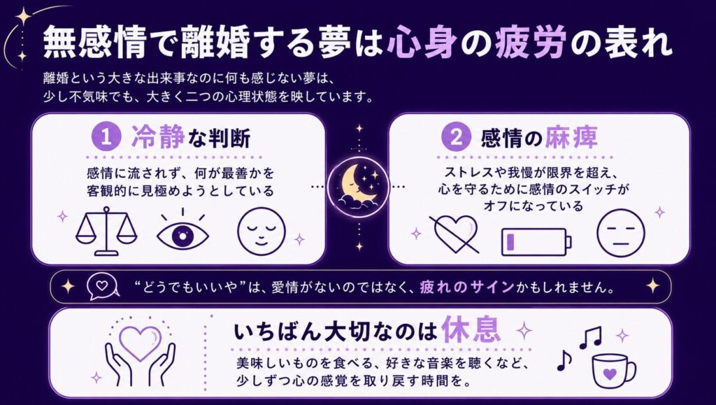 夢占い 無感情で離婚する夢は心身の疲労の表れ
