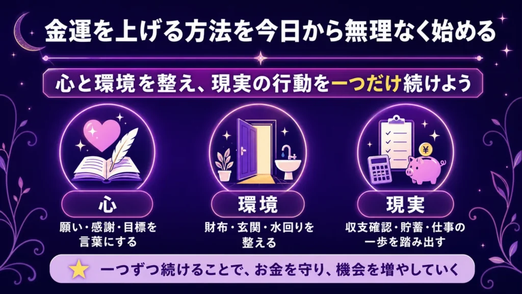金運を上げる方法を今日から無理なく始める