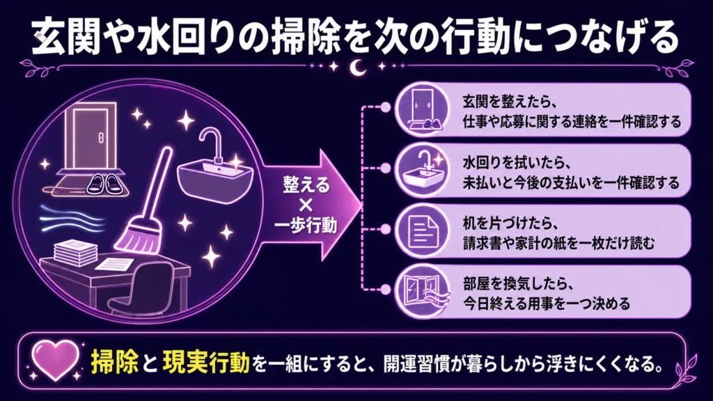 金運を上げる方法　玄関や水回りの掃除を次の行動につなげる