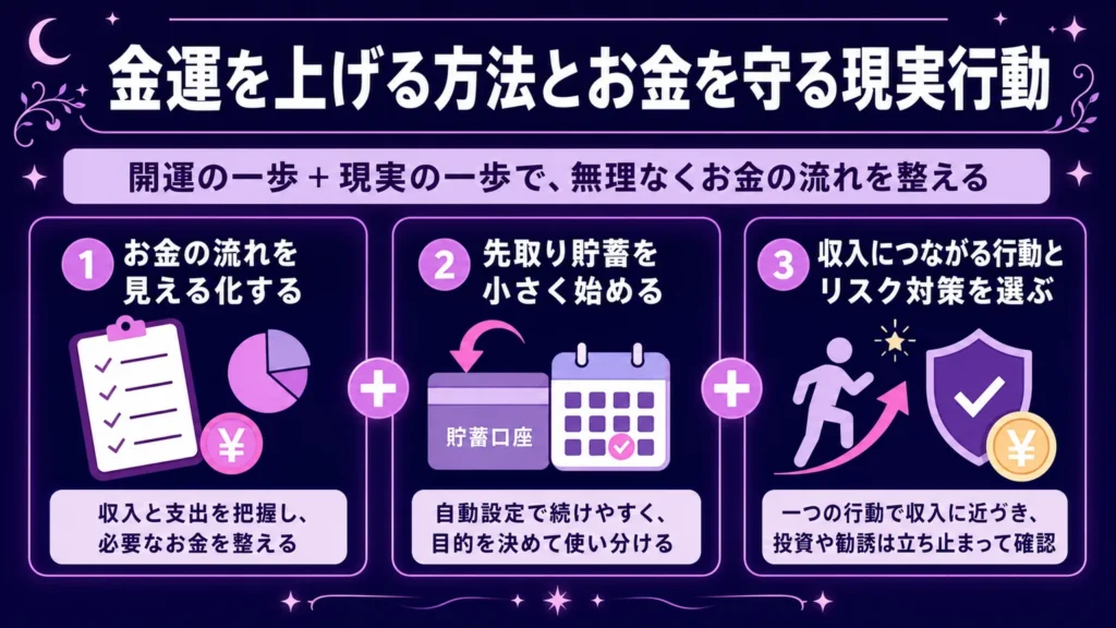 金運を上げる方法とお金を守る現実行動