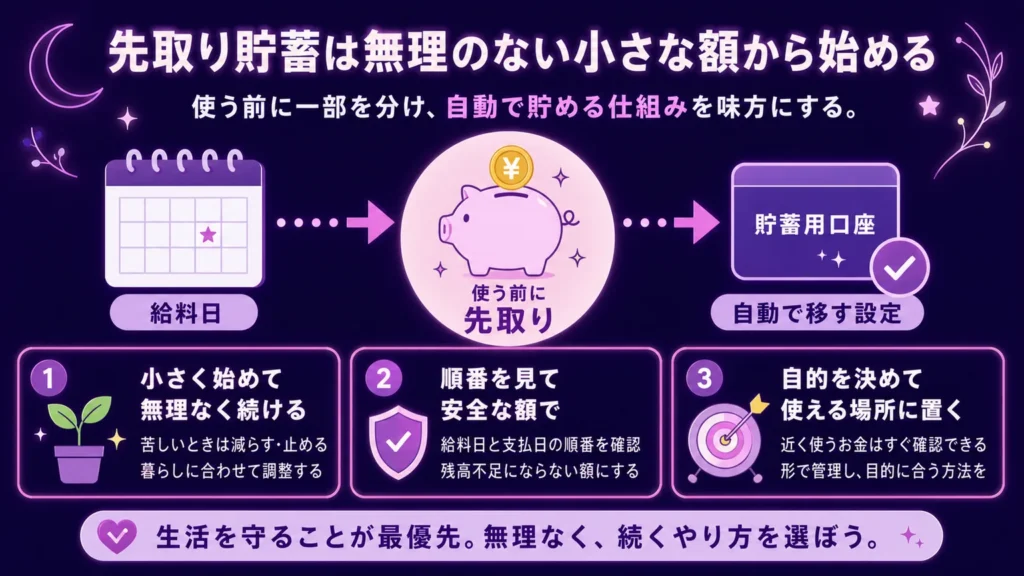 金運を上げる方法　先取り貯蓄は無理のない小さな額から始める