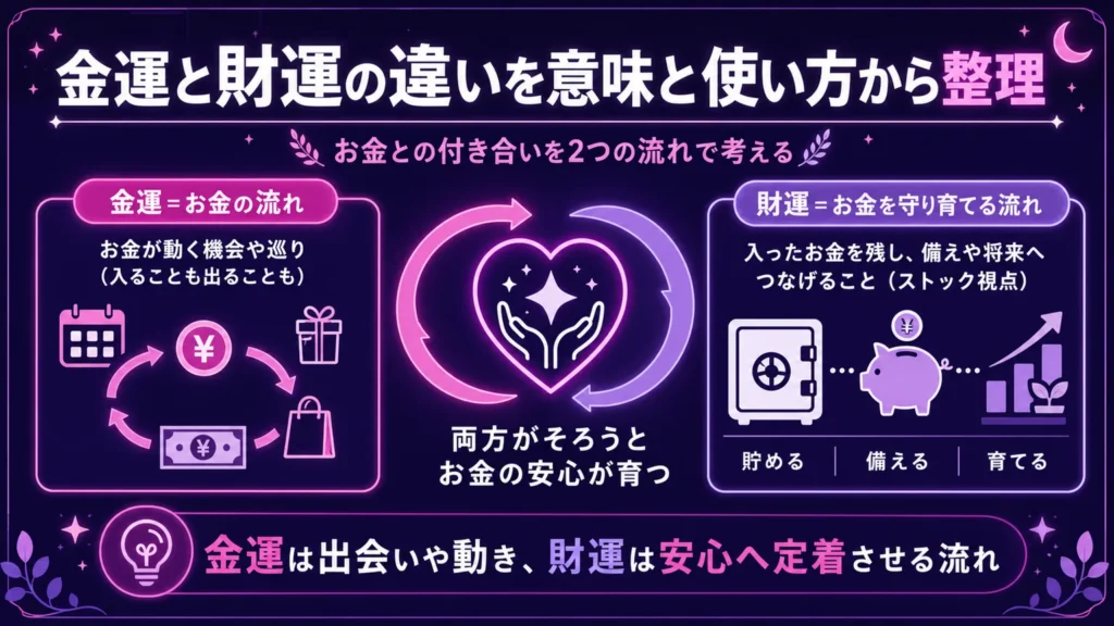 金運と財運の違いを意味と使い方から整理
