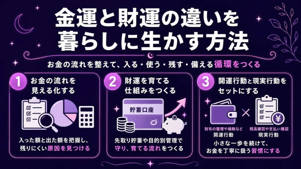 金運と財運の違いを暮らしに生かす方法
