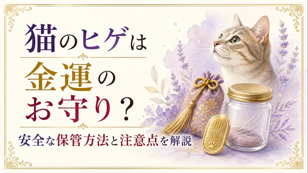 猫のヒゲは金運のお守り？安全な保管方法と注意点を解説