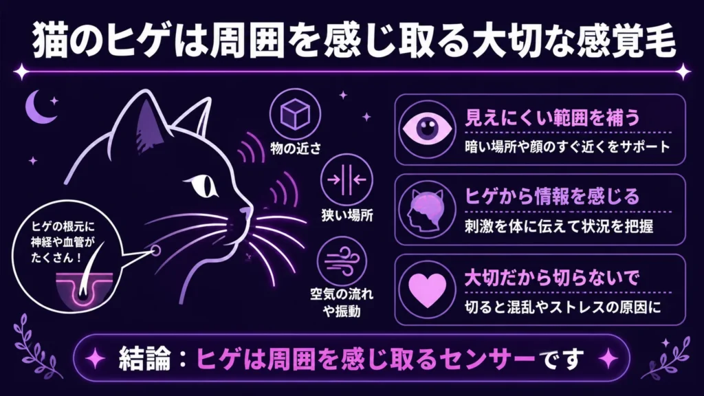 猫のヒゲは周囲を感じ取る大切な感覚毛