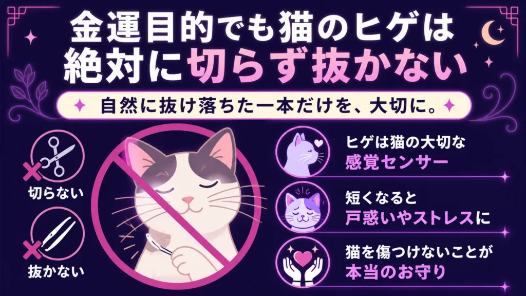 金運目的でも猫のヒゲは絶対に切らず抜かない