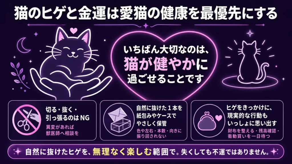 まとめ：猫のヒゲと金運は愛猫の健康を最優先にする