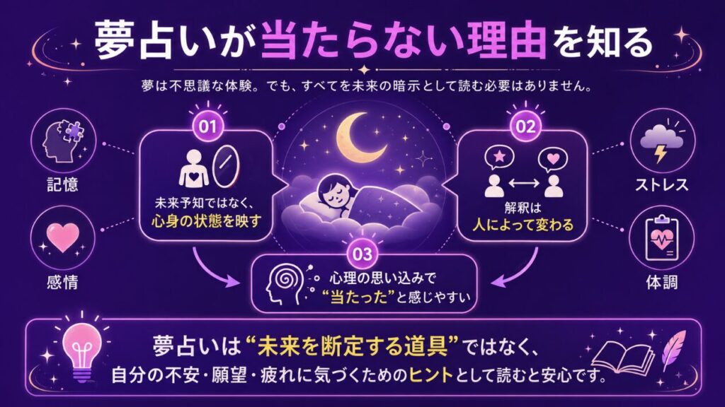 夢占いが当たらない理由を知る