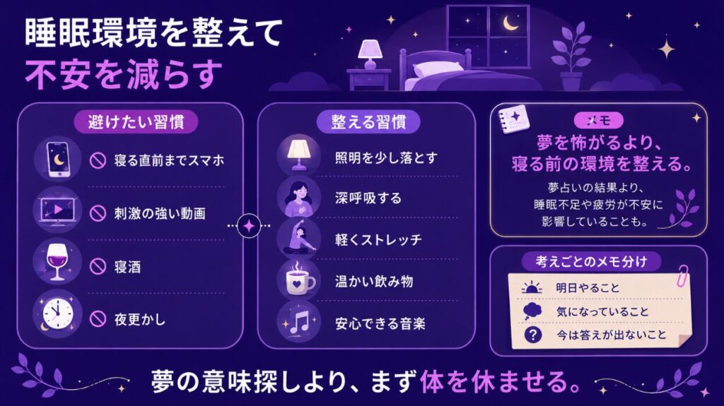 夢占いが当たらない 睡眠環境を整えて不安を減らす