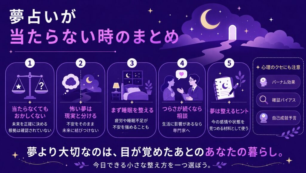 夢占いが当たらない時のまとめ