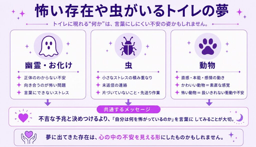 怖い存在や虫がいるトイレの夢