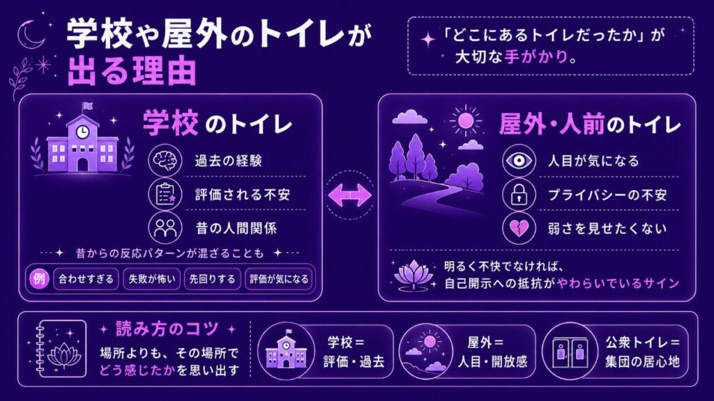 学校や屋外のトイレが出る理由