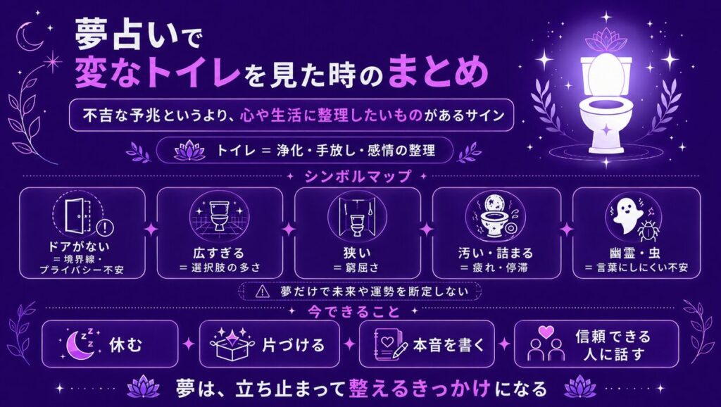 夢占いで変なトイレを見た時のまとめ