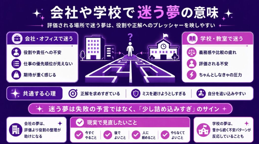 夢占いで迷うたどり着けない　会社や学校で迷う夢の意味