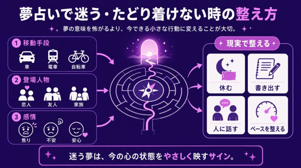 夢占いで迷うたどり着けない時の整え方