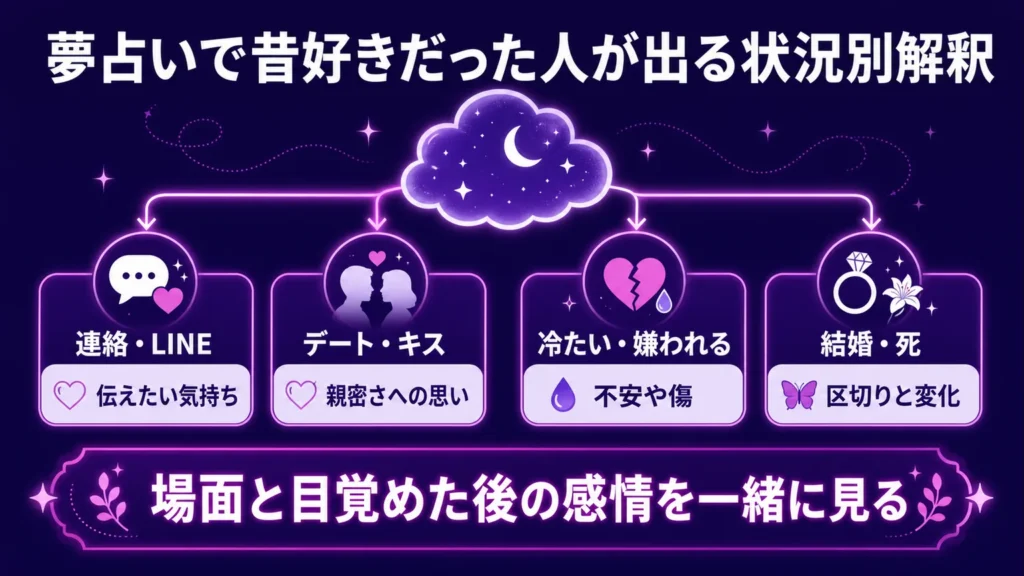 夢占いで昔好きだった人が出る状況別解釈
