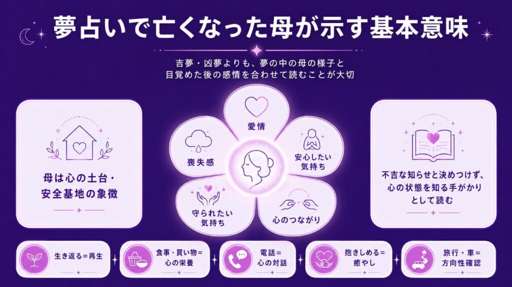 夢占いで亡くなった母が示す基本意味