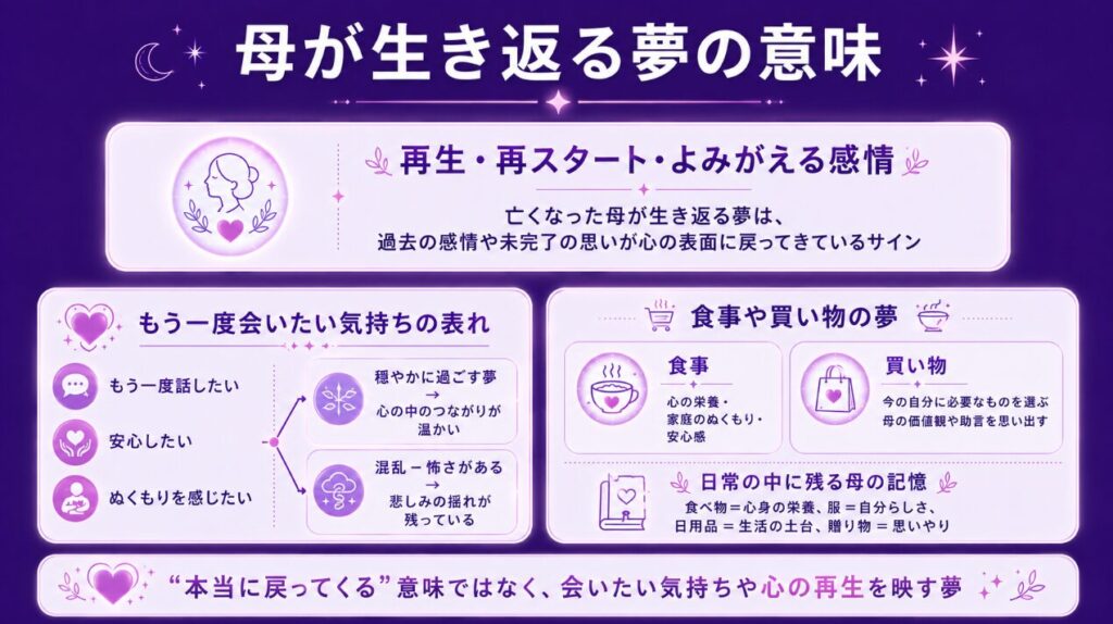 夢占いで亡くなった母が生き返る夢の意味