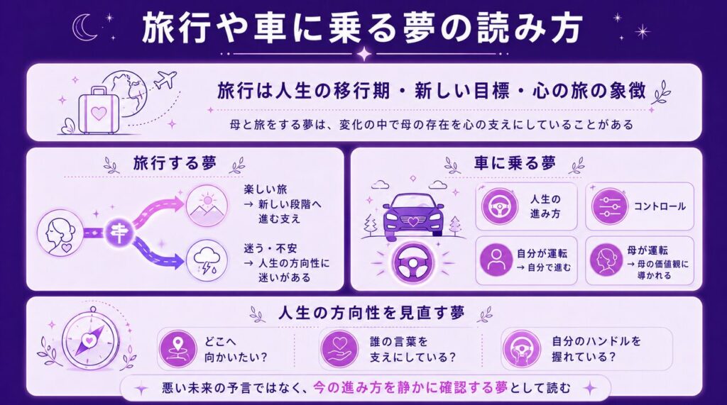 夢占いで亡くなった母 旅行や車に乗る夢の読み方