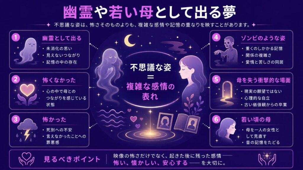 夢占いで亡くなった母 幽霊や若い母として出る夢
