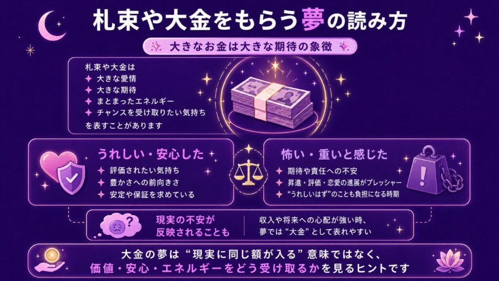 札束や大金をもらう夢の読み方