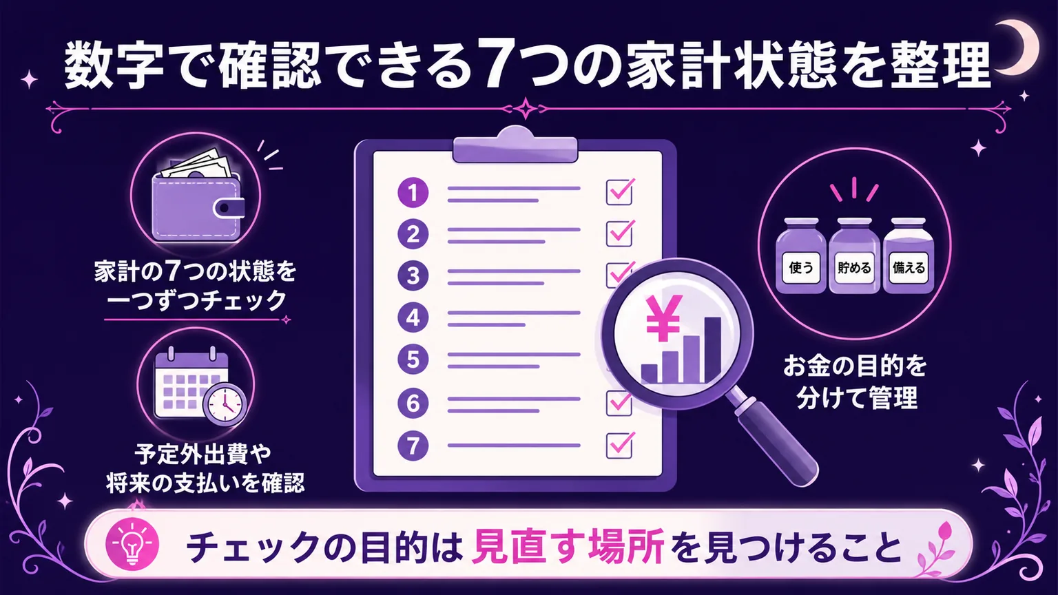 数字で確認できる7つの家計状態を整理